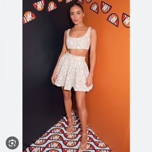 Michael Kors Collection Olivia Culpo White Floral Mini Skirt